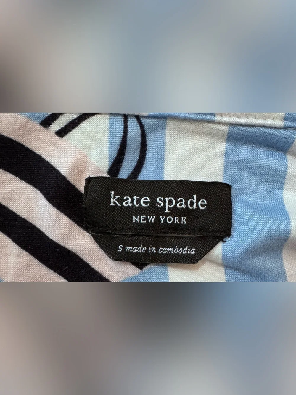 kate spade Blue & White Striped Pajama Set with Summer Icons - Picture 4 of 4